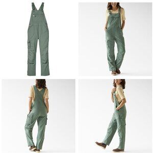 Women's Heirloom Gardening Bib Overalls Green Size Large Inseam 31